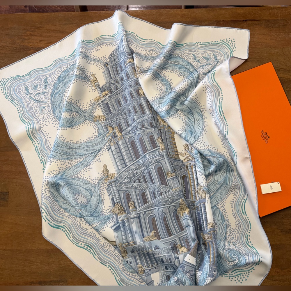 Hermes silk scarf Carre 90 babel river